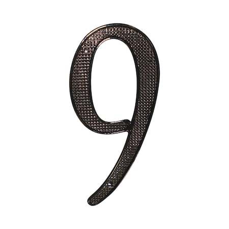 Pamex 4in Zinc Nail On House Number # 9 Matte Black Finish DD07409BL